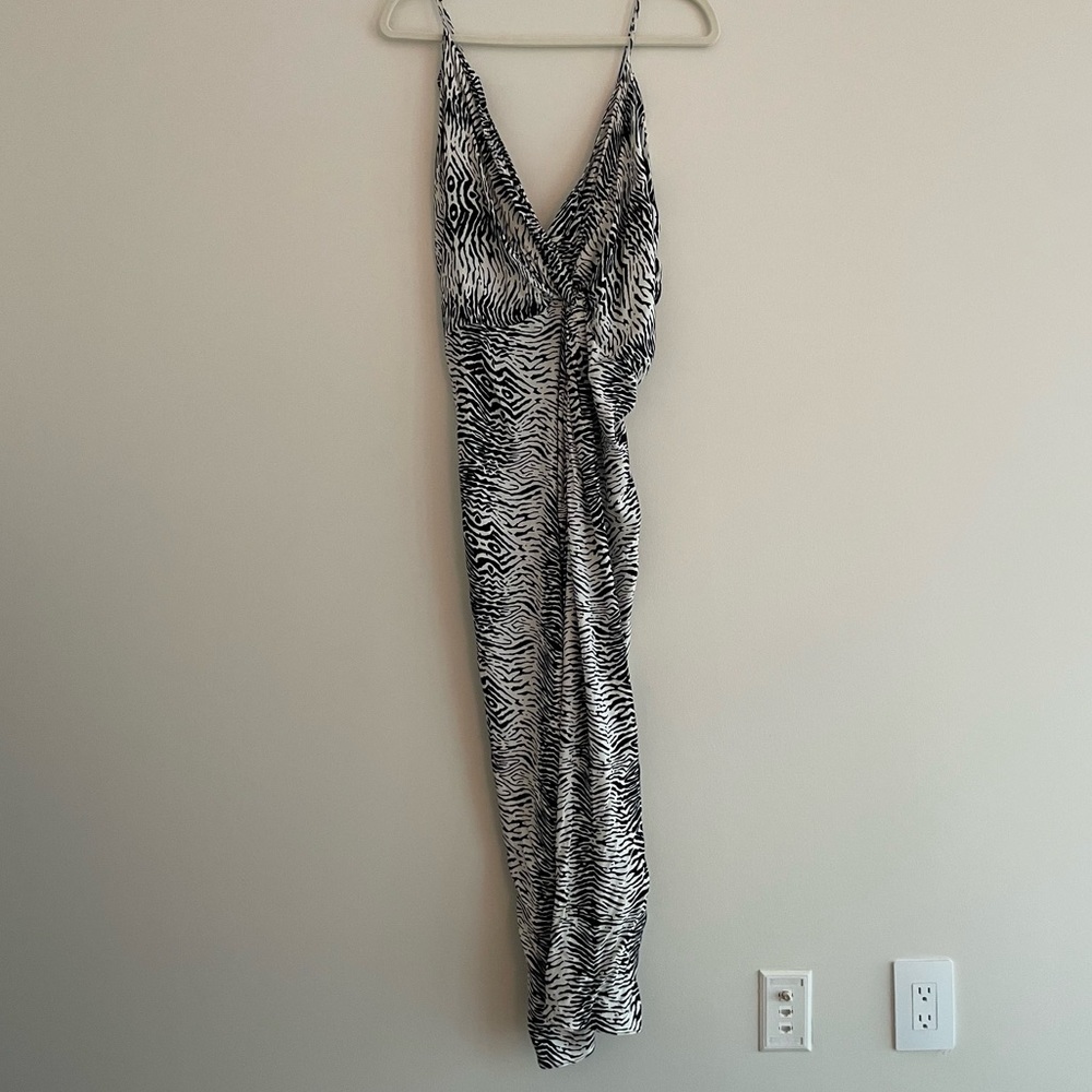 Zara Black and White Animal Print Dress - Picture 6 of 7